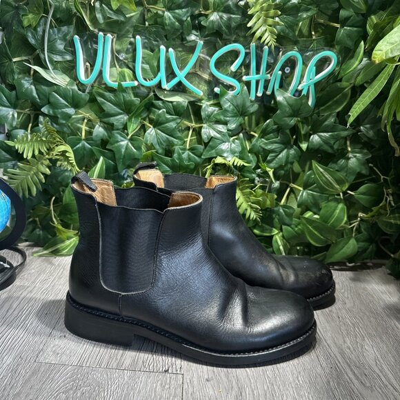 John Varvatos Chelsea Boot Sz 10 Black Leather Pull On Italy Made Distressed main image 4